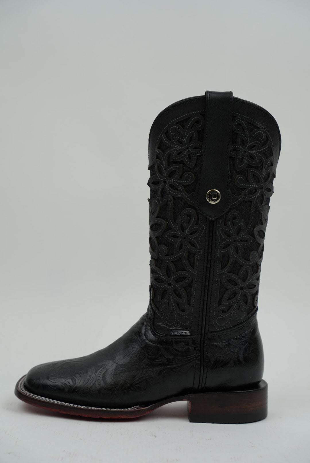 LA HERRADURA WOMEN ALMA CINCELADO NEGRO RED BOTTOM SQUARE TOE Laherradurawwnc.com
