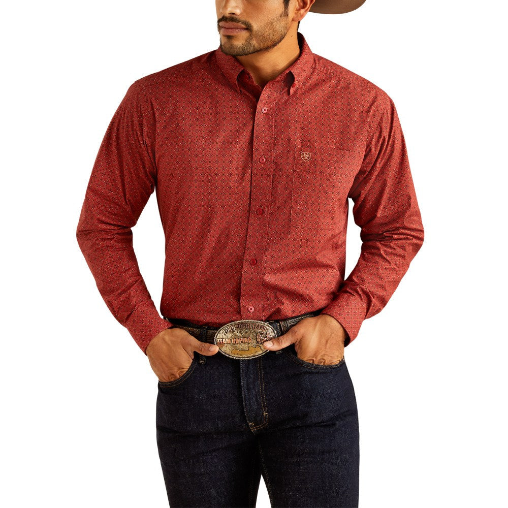 Ariat Sanders Long Sleeve Shirt Red Classic Fit - 2372