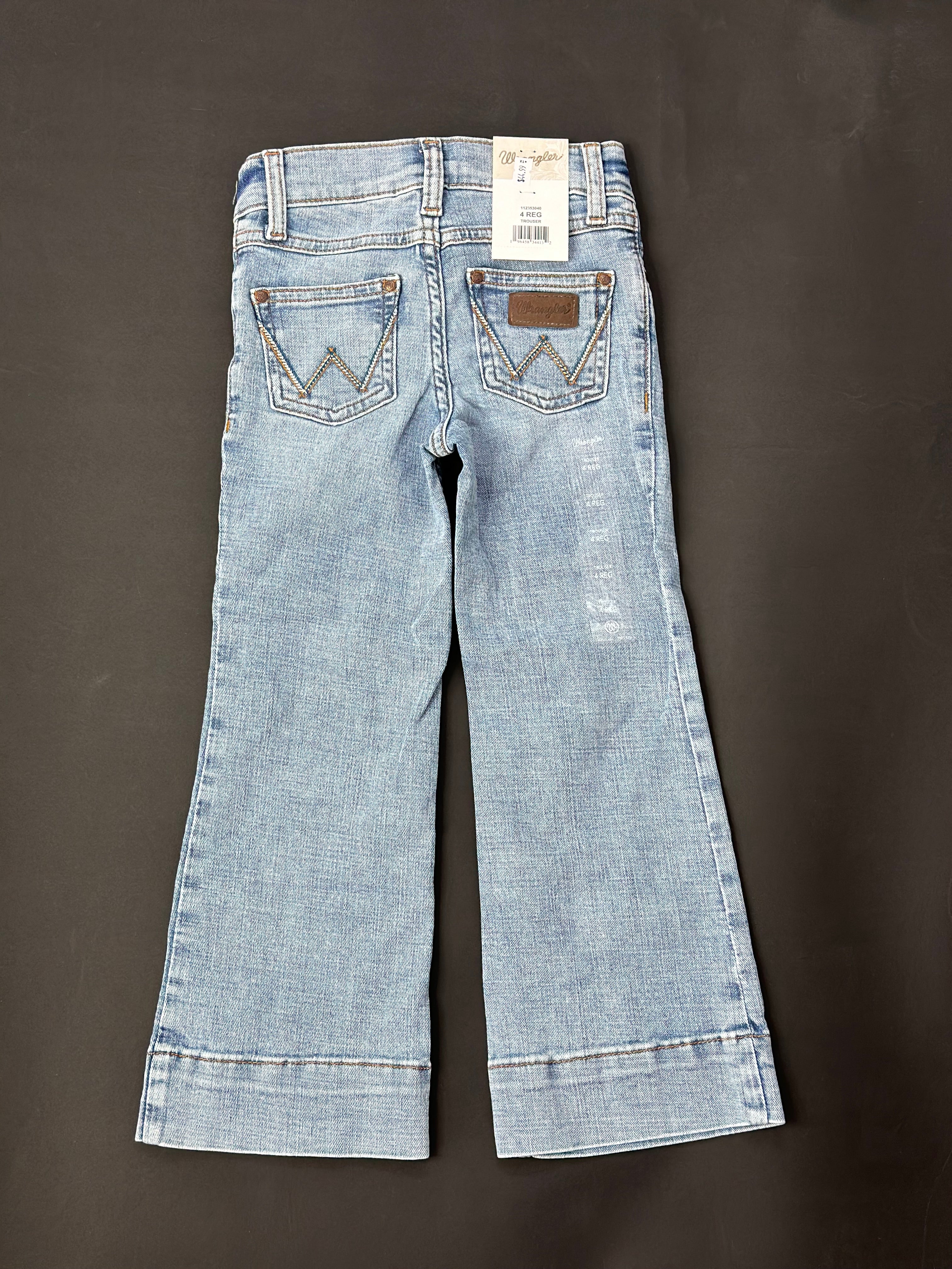 GIRLS WRANGLER LIGHT WASH TROUSER THRU JEAN 3040