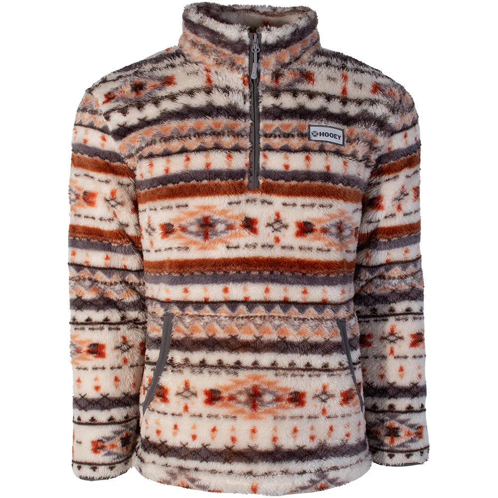 Hooey Womens Fleece Pull Over- Tan/Grey/Aztec