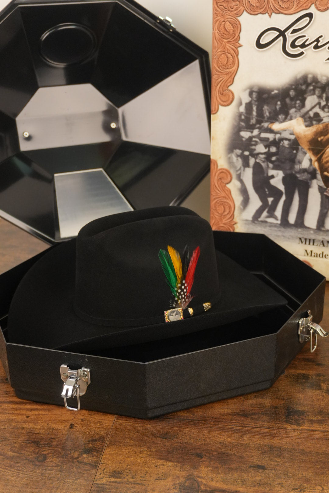 100X SOMBRERO VAQUERO INDEPENDENCIA DE LARRY MAHAN NEGRO