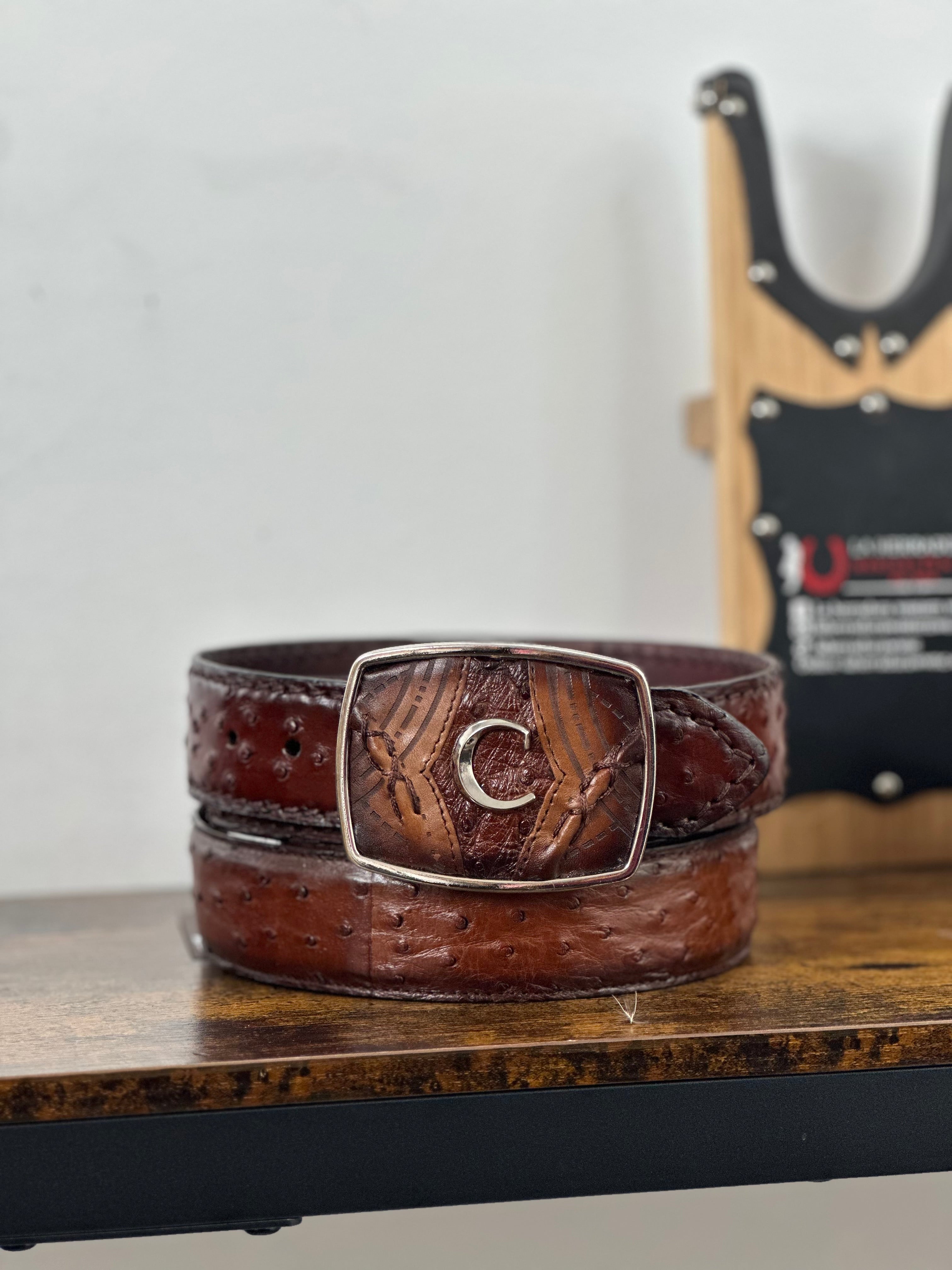 CUADRA BELT OSTRICH COMPLETE MORONI BROWN CASTAÑO