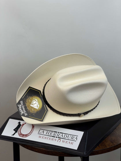 Kids White Diamond Black Straw Hat Sinaloa Style