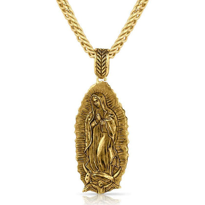 Collar de la Virgen de Guadalupe chapado en oro de Montana Silversmith