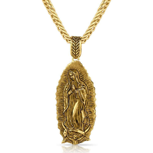Collar de la Virgen de Guadalupe chapado en oro de Montana Silversmith