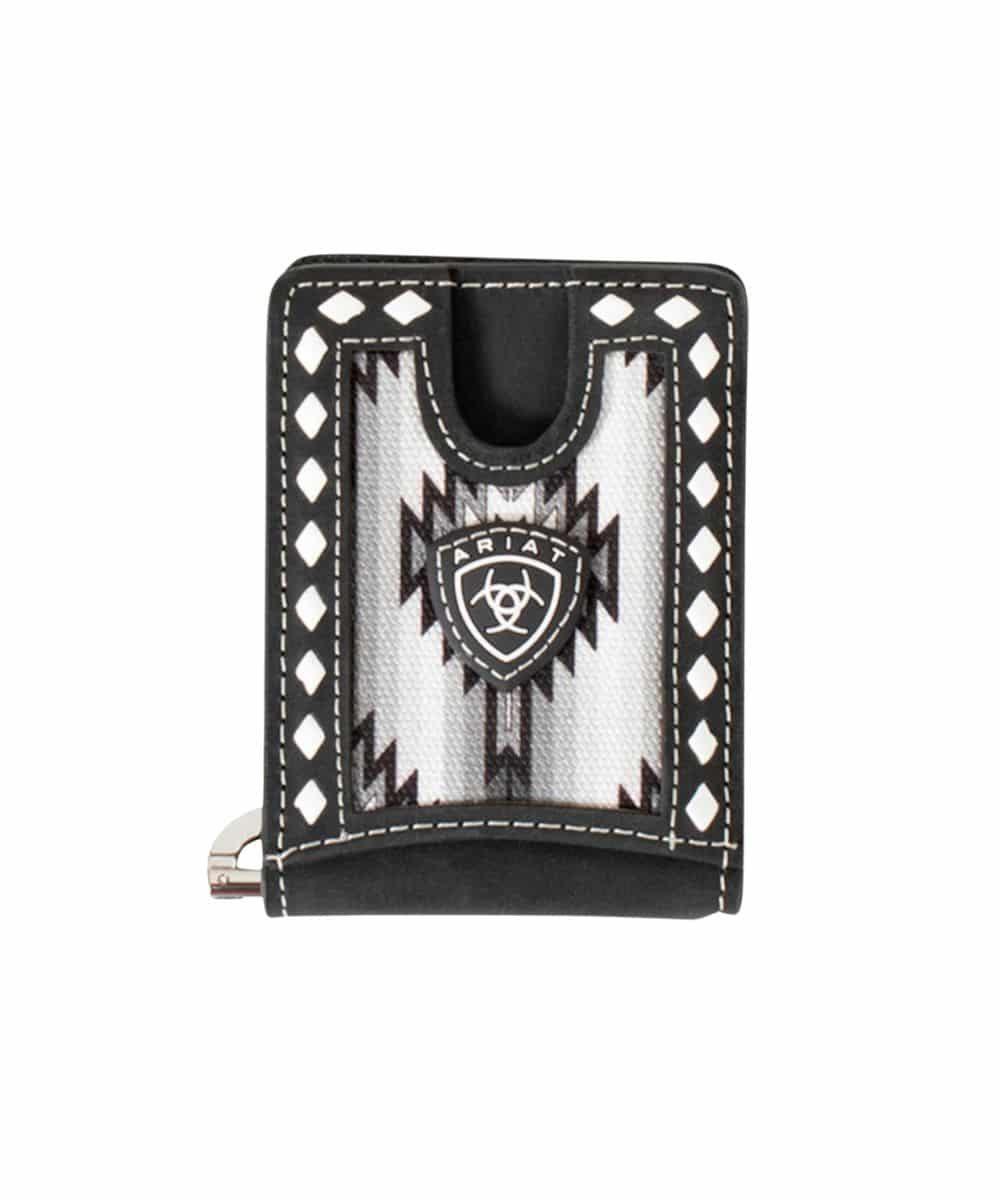 ARIAT MENS WALLET CARD CASE BLACK AZTEC- A3559001