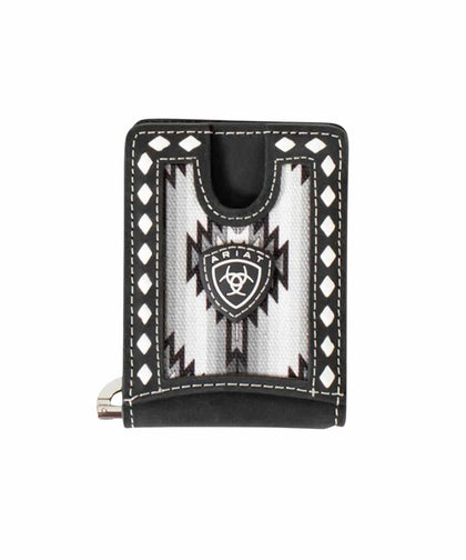 ARIAT MENS WALLET CARD CASE BLACK AZTEC- A3559001