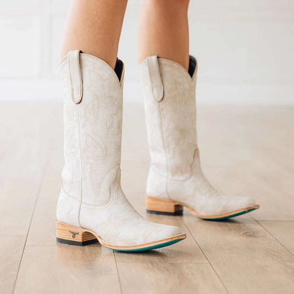 LANE WOMEN SARATOGA CERAMIC CRACKLE WHITE NARROW BOOT LB0572D