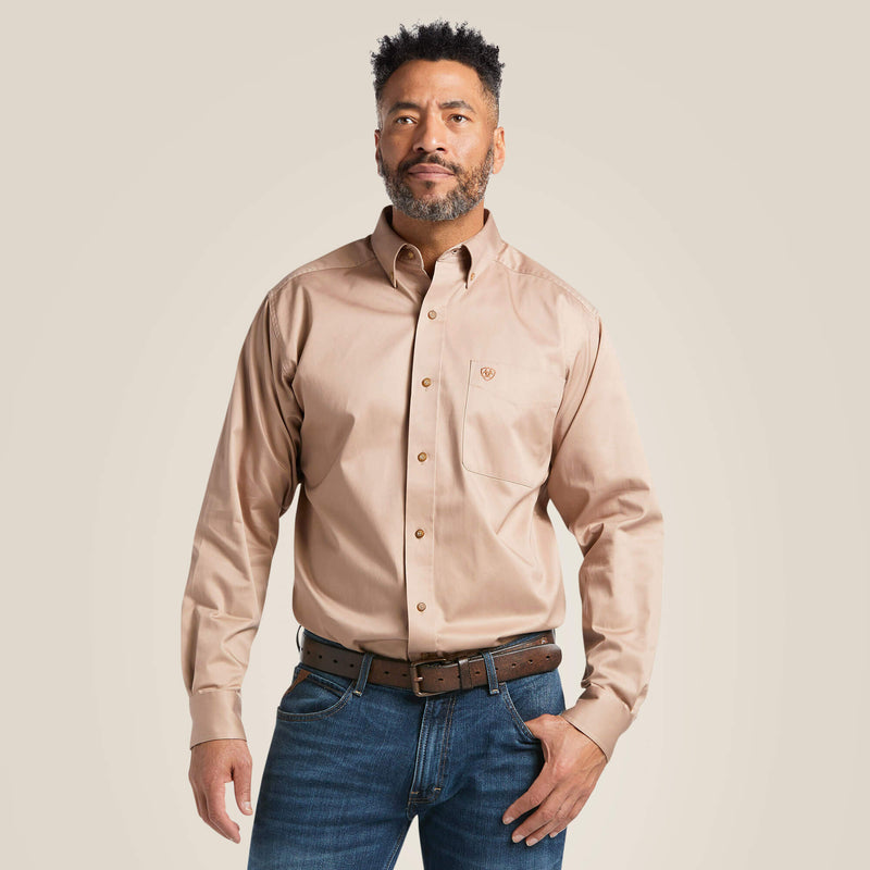 ARIAT Solid Twill Classic Fit Shirt Khaki