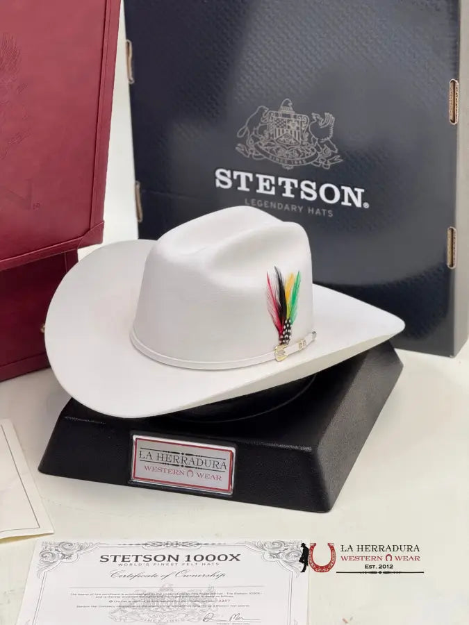 1000X Stetson El Diamante White Blanco Tejana