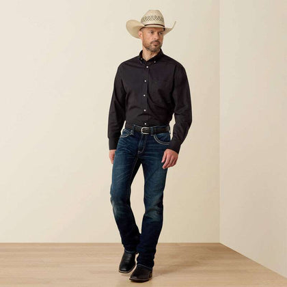 ARIAT MENS WF SOLID CLSSC LS BLACK SHIRT 10020328