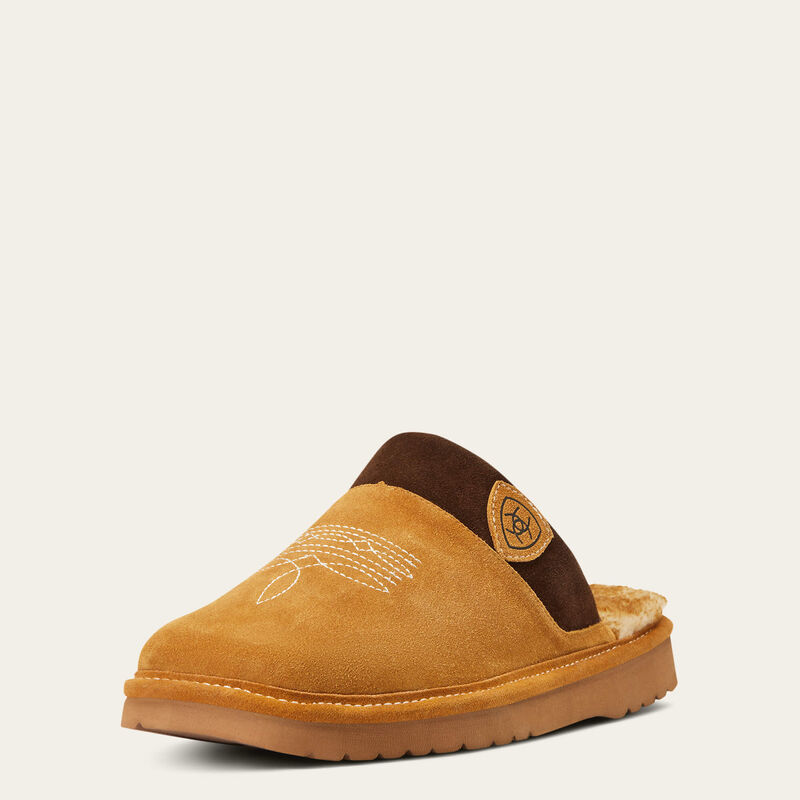 ARIAT MENS SQUARE TOE SILVERSMITH CHESTNUT SLIPPER