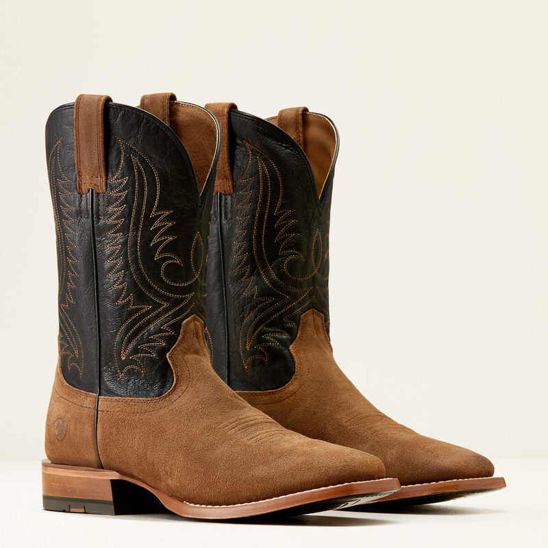 MENS ARIAT CIRCUIT PAXTON RANCH BROWN SUEDE BAYOU BLACK 0897