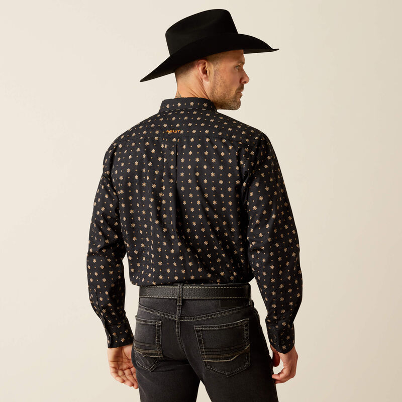 ARIAT CLASSIC KELVIN BLACK DARK GREY LONG SLEEVE SHIRT