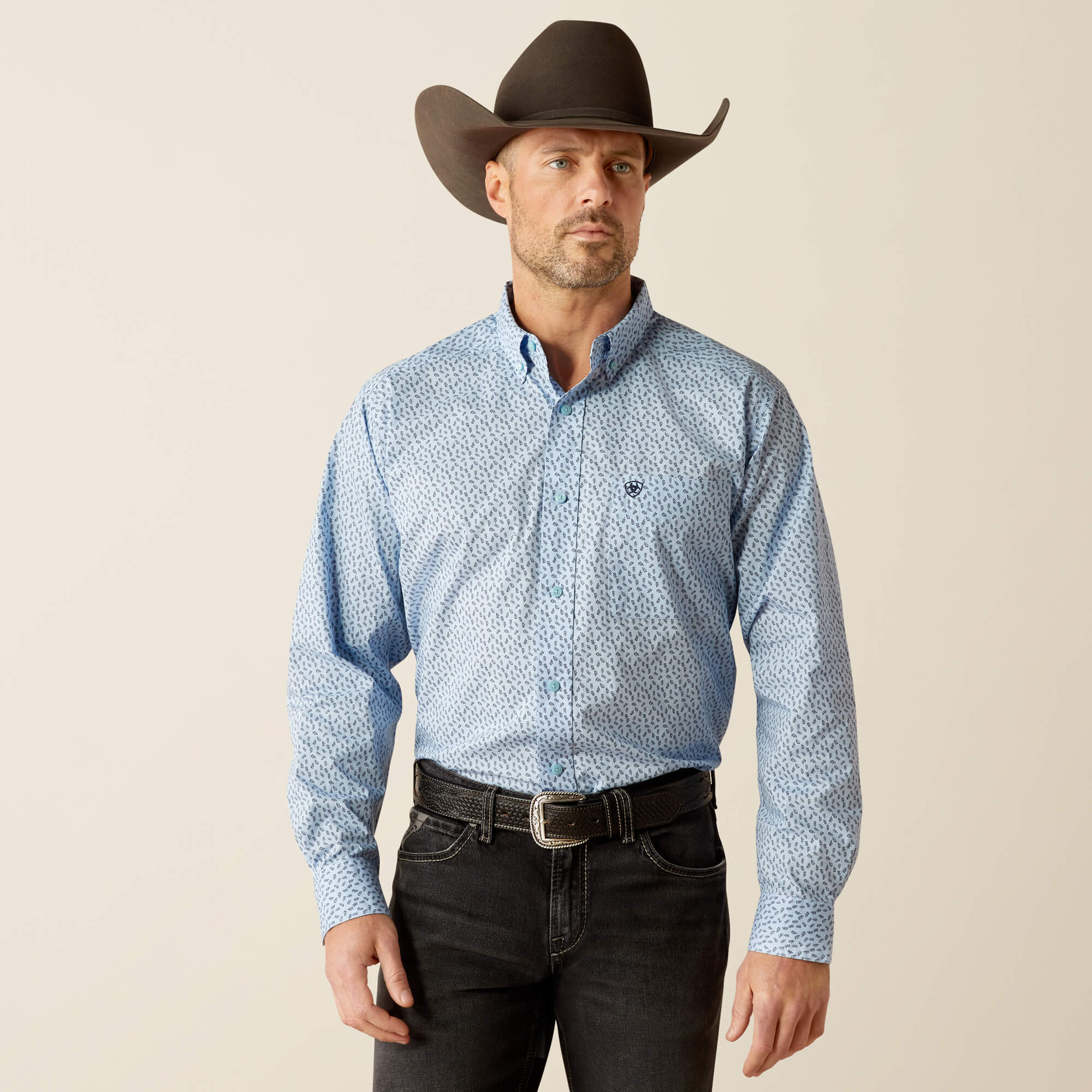 ARIAT ROWAN LIGHT BLUE LONG SLEEVE SHIRT