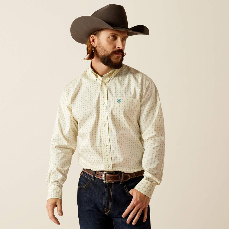 ARIAT CLASSIC WT GRIFFIN CREAM LONG SLEEVE SHIRT