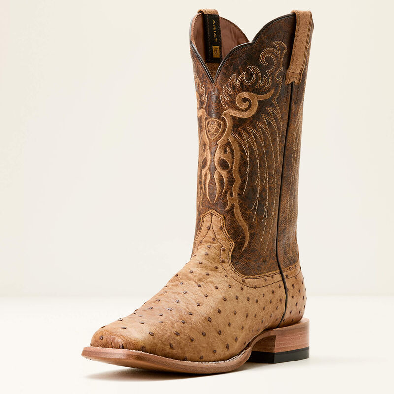 MENS ARIAT RIO HONEY TAN FULL EXOTIC OSTRICH CHESTNUT 3580