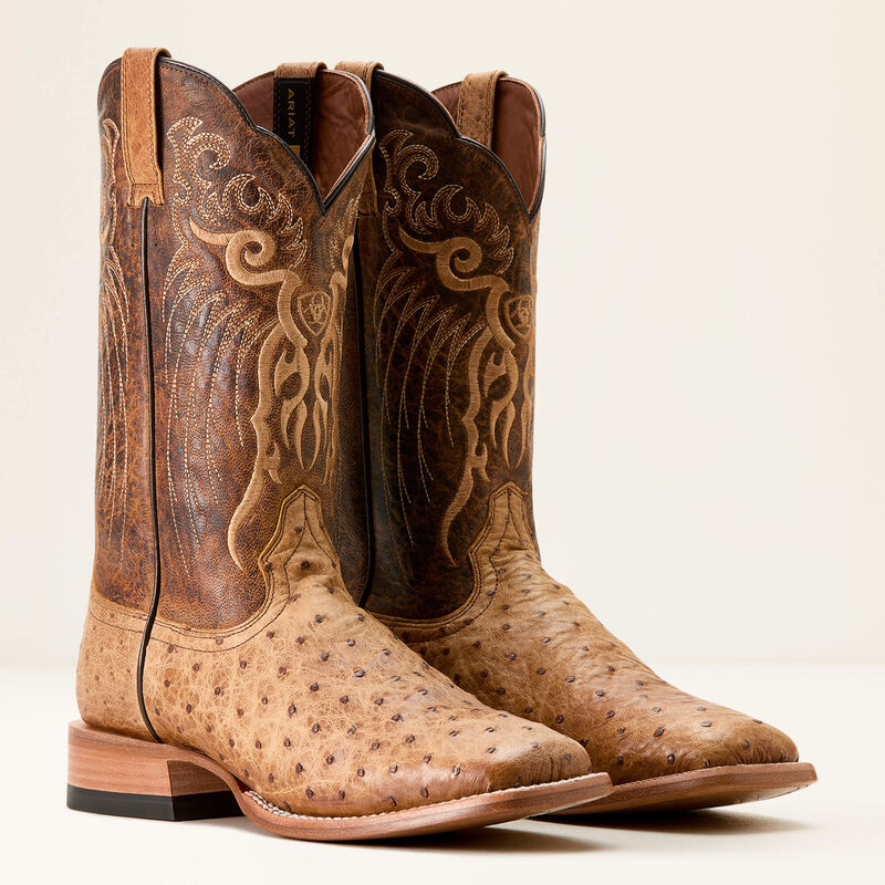 MENS ARIAT RIO HONEY TAN FULL EXOTIC OSTRICH CHESTNUT 3580