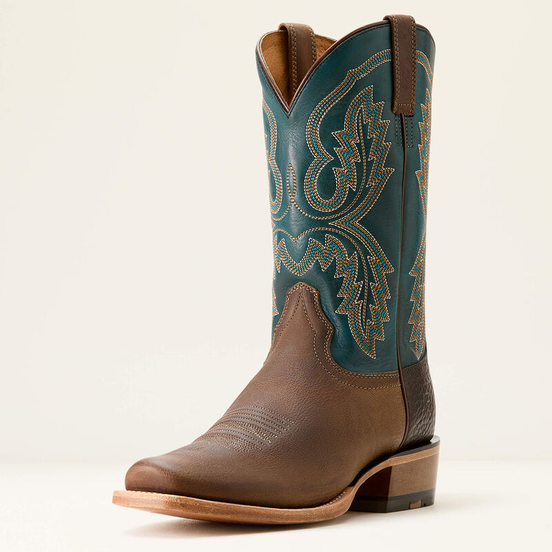 MENS ARIAT FUTURITY CASHOUT COWBOY BOOT WICKER|PURSUIT OF TEAL 3756