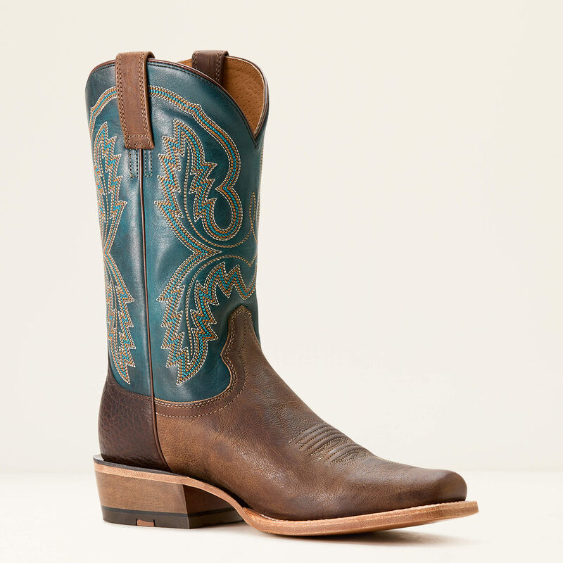 MENS ARIAT FUTURITY CASHOUT COWBOY BOOT WICKER|PURSUIT OF TEAL 3756