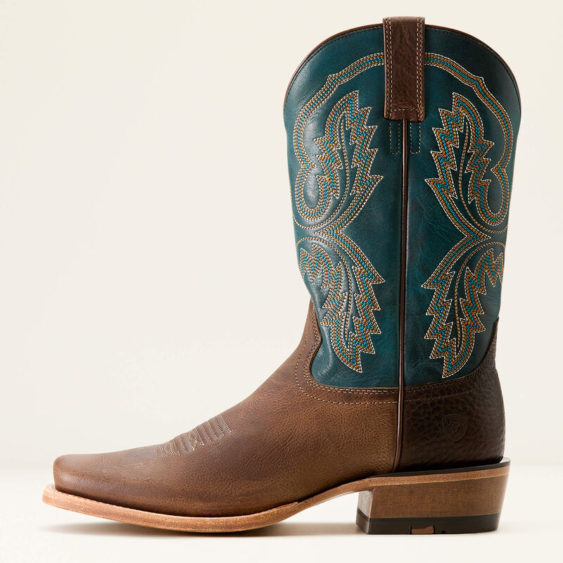 MENS ARIAT FUTURITY CASHOUT COWBOY BOOT WICKER|PURSUIT OF TEAL 3756