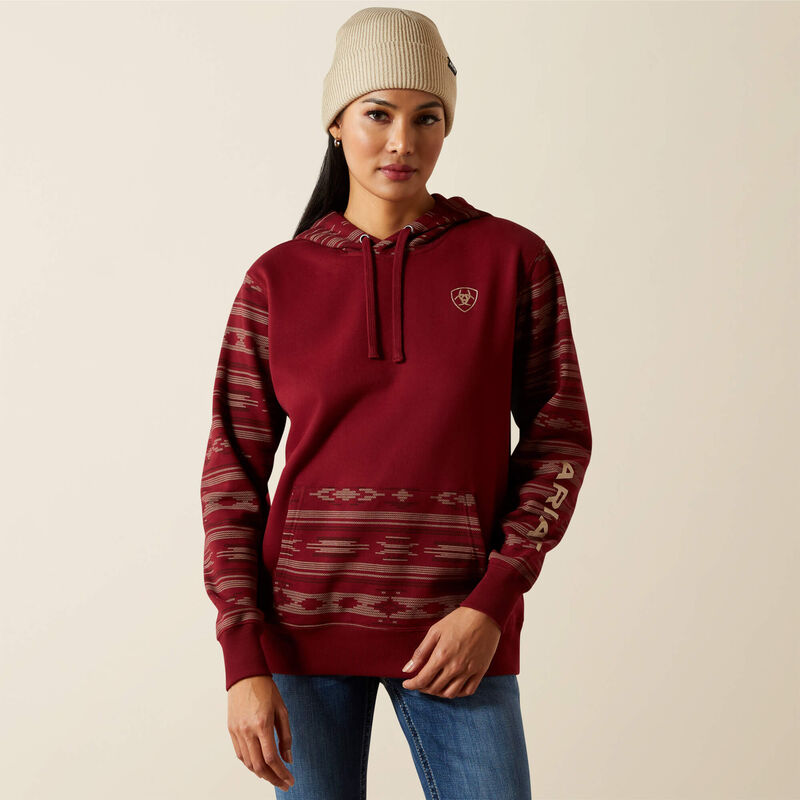 ARIAT WOMENS LOGO 2.0 HOODIE SEDONA PRINT HD MONTANA PRINT 10062291