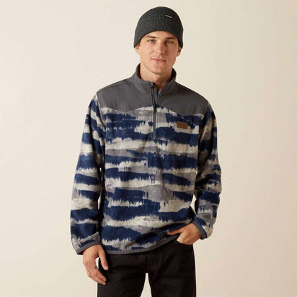 ARIAT GREY SCENIC SERAPE BASIS 2.0 1/4 ZIP SWEATSHIRT- 10062488