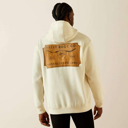 ARIAT MENS SHIELD STEERHEAD HOODIE OATMEAL 10062499