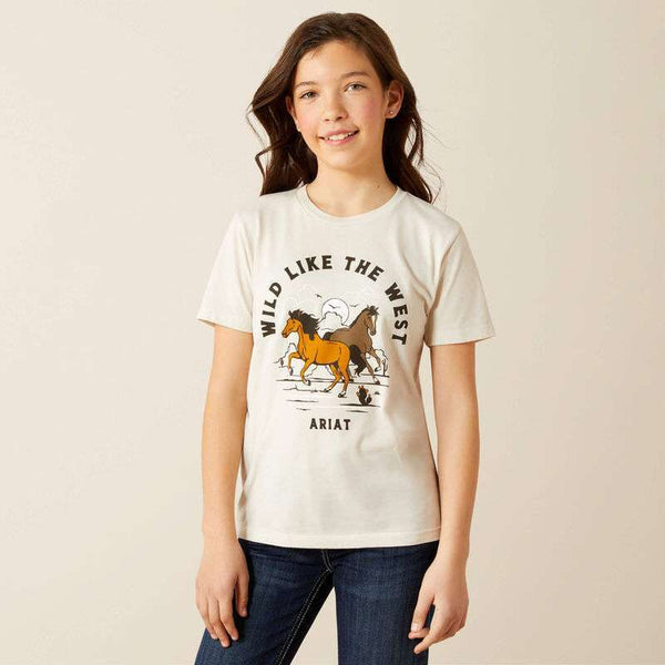 ARIAT HORSE TSHRT GIRL’S HEATHER NATURAL 10063752