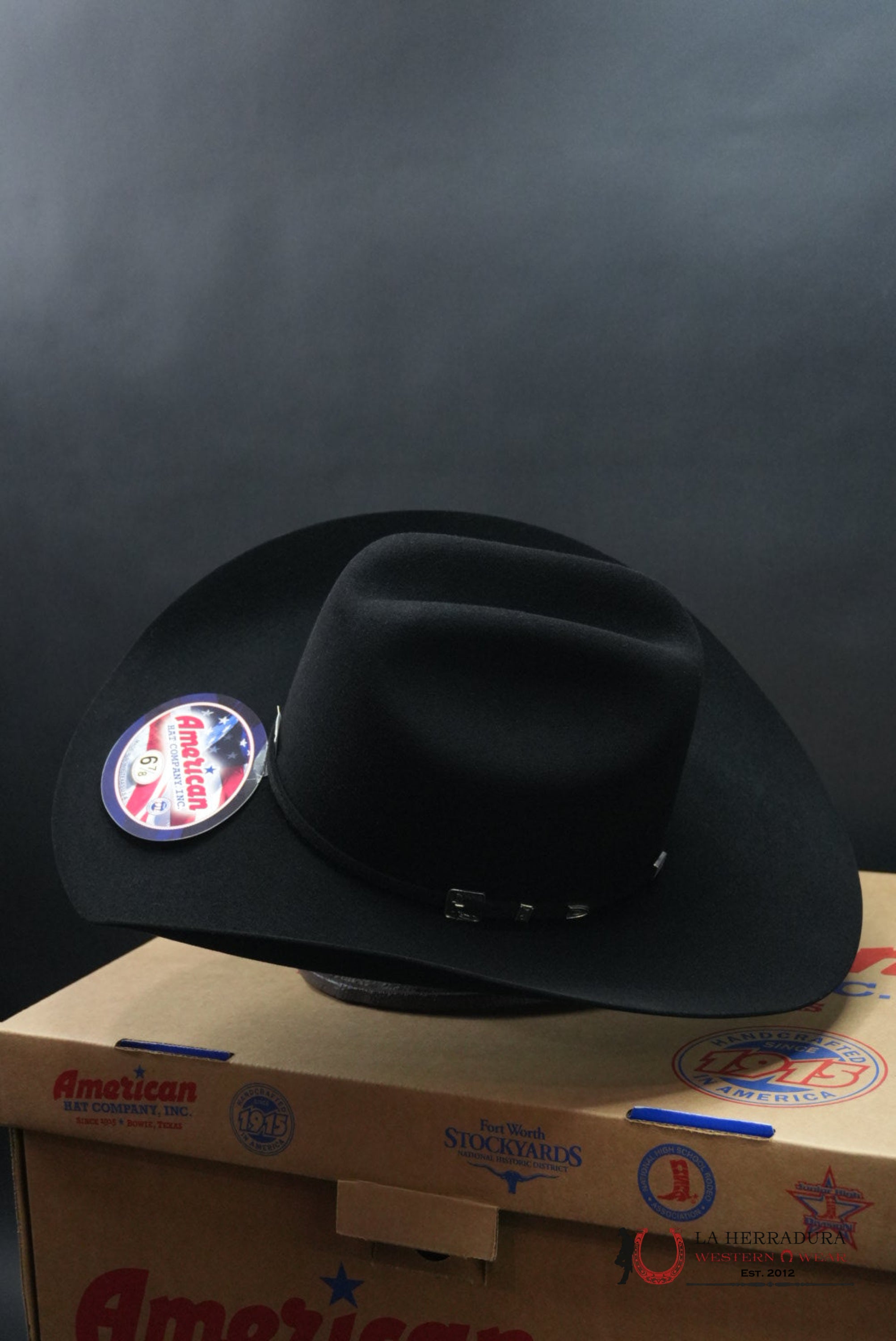 100X American Felt Hat Black TEJANA