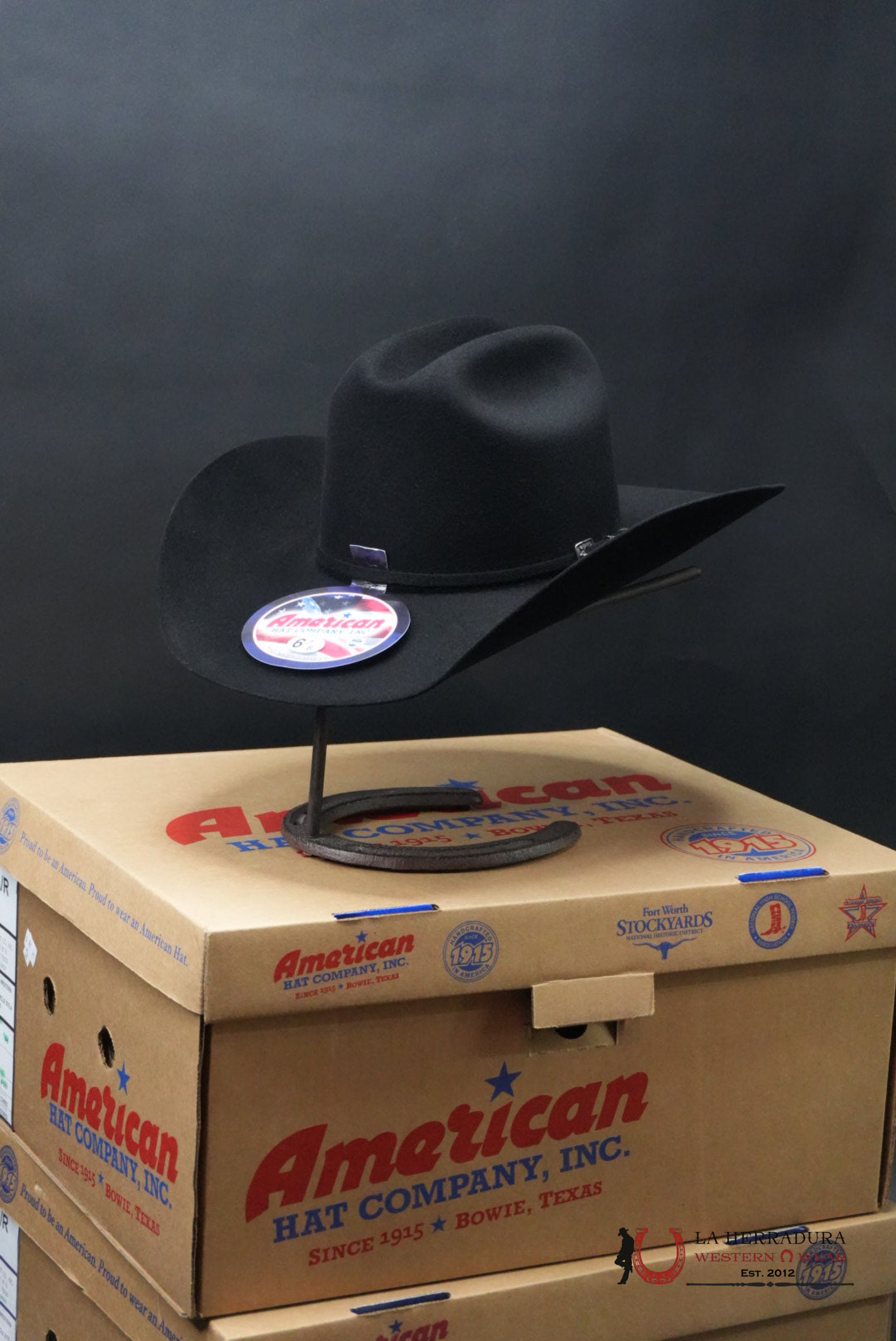 100X American Felt Hat Black TEJANA