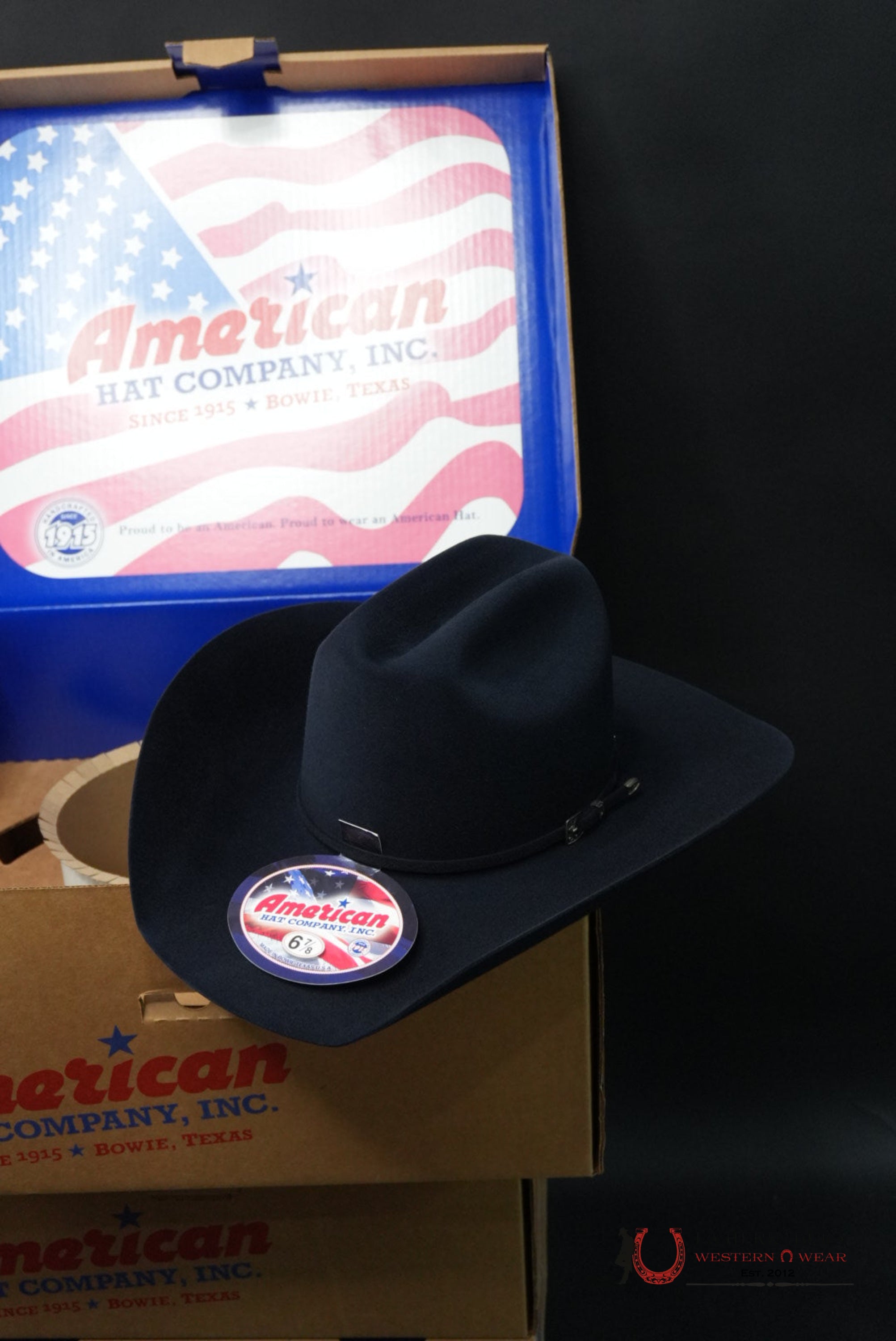 100X American Felt Hat Midnight Blue TEJANA