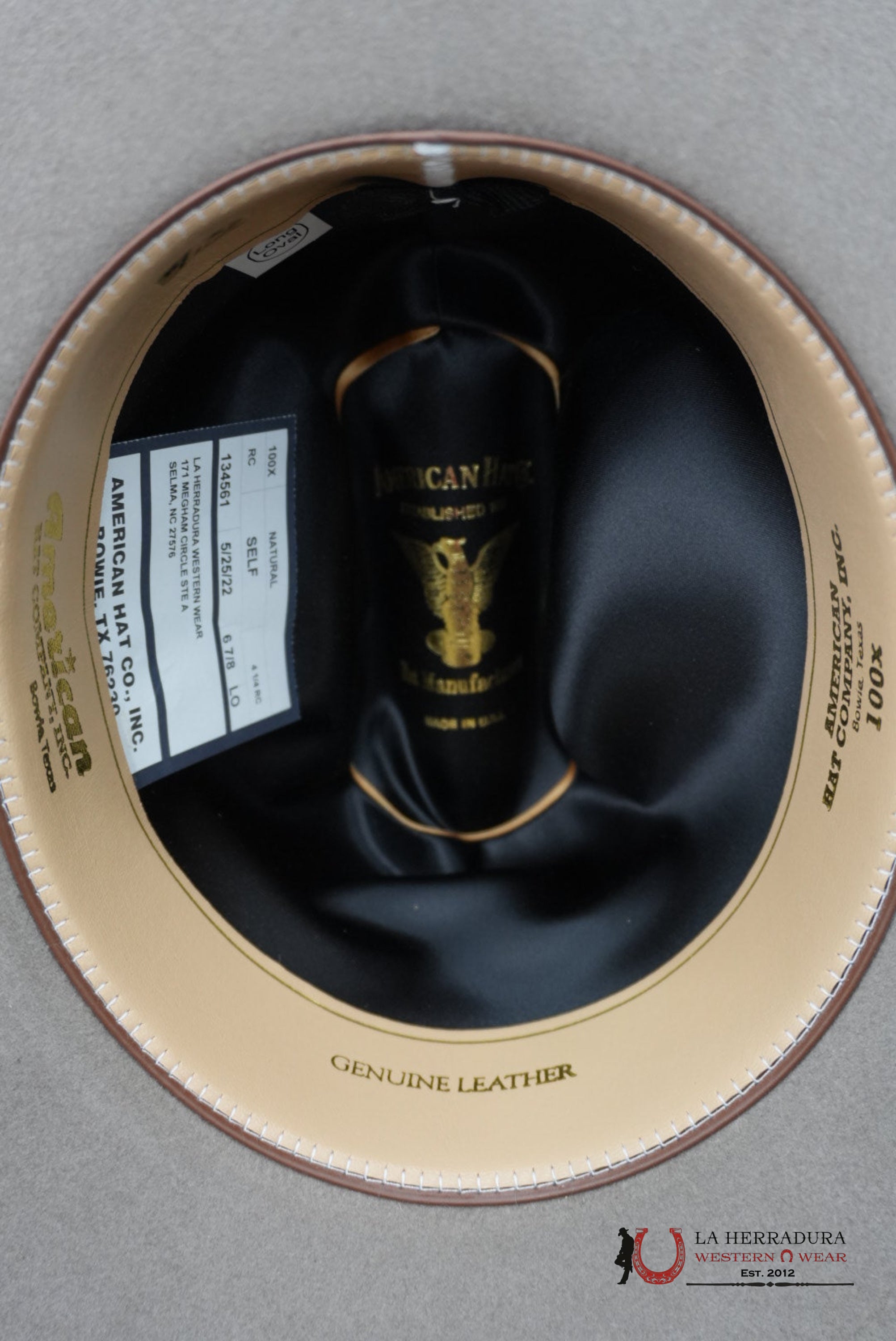 100x American Felt Hat Natural TEJANA