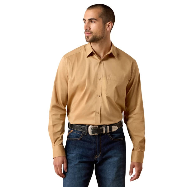 ARIAT WRINKLE FREE SOLID CARTOUCHE CLASSIC LONG SLEEVE SHIRT 10072737