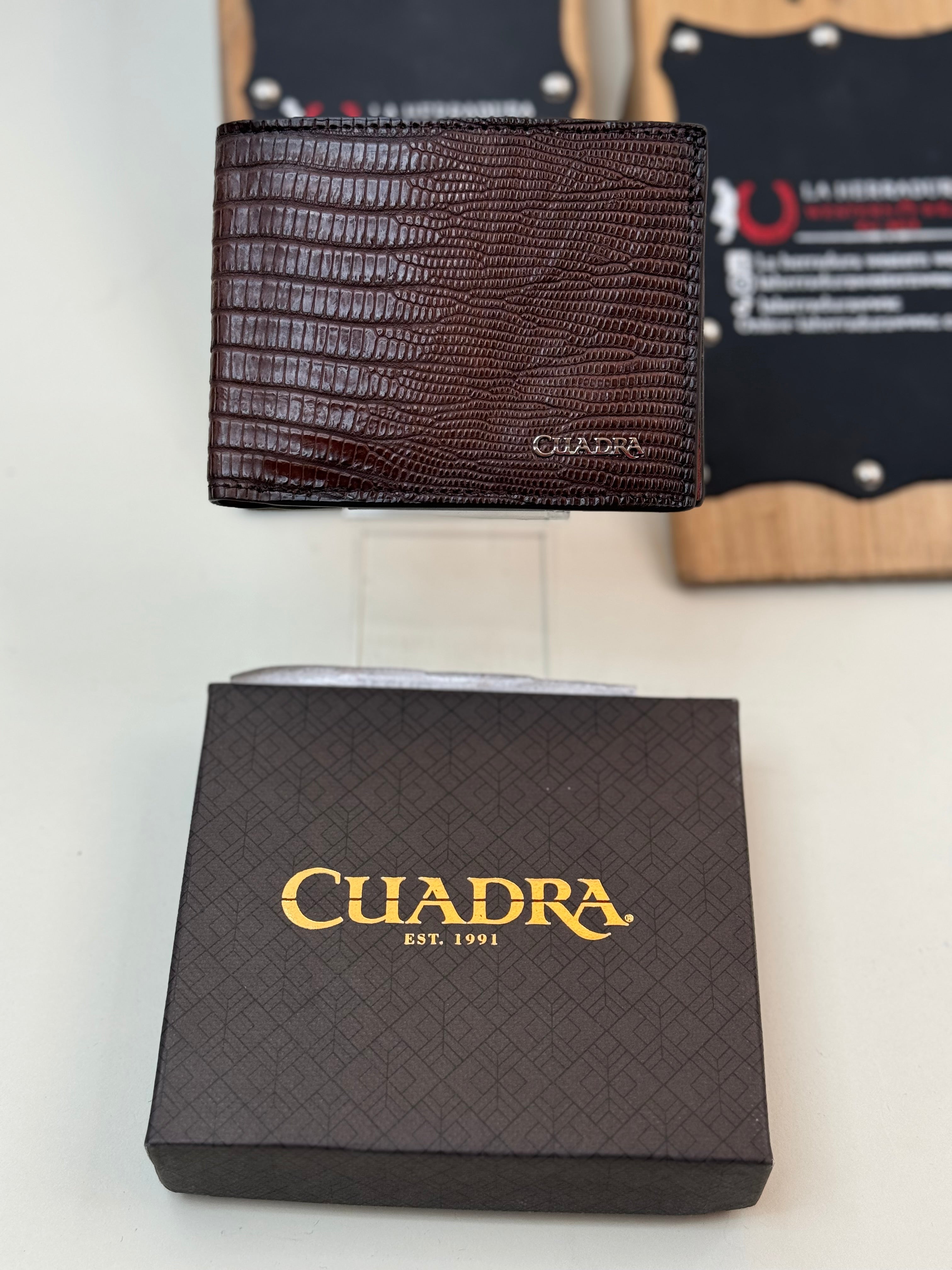 CUADRA EXOTIC LIZARD TEJU BROWN WALLET