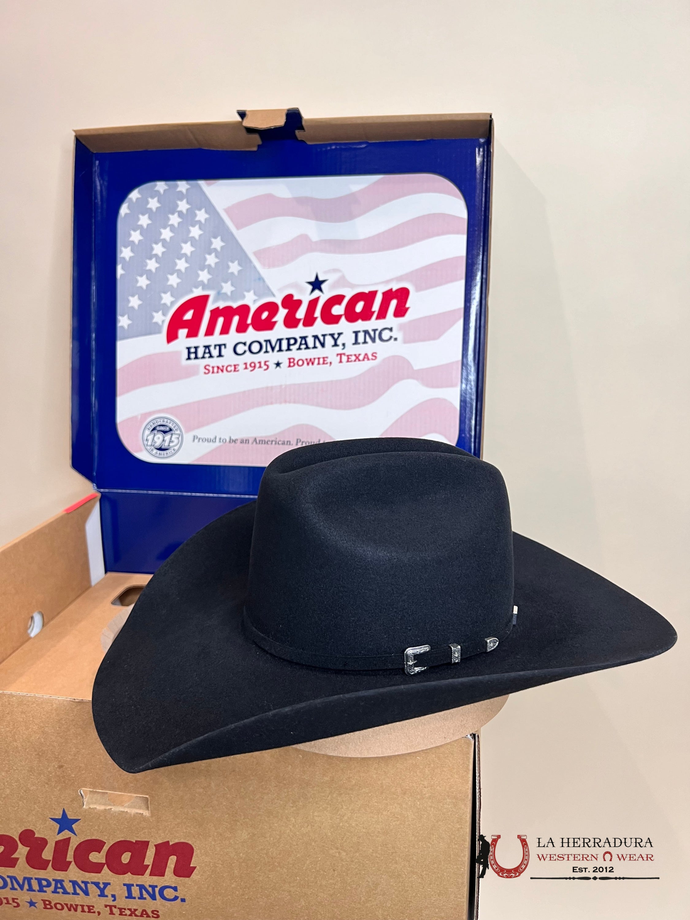 10X American Felt Hat Black Tejana