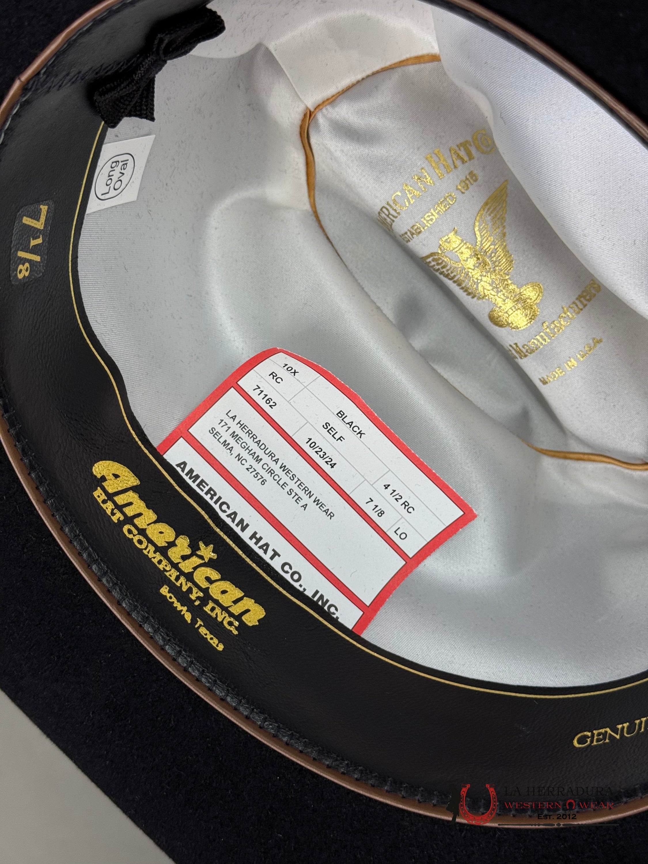 10X American Felt Hat Black Tejana