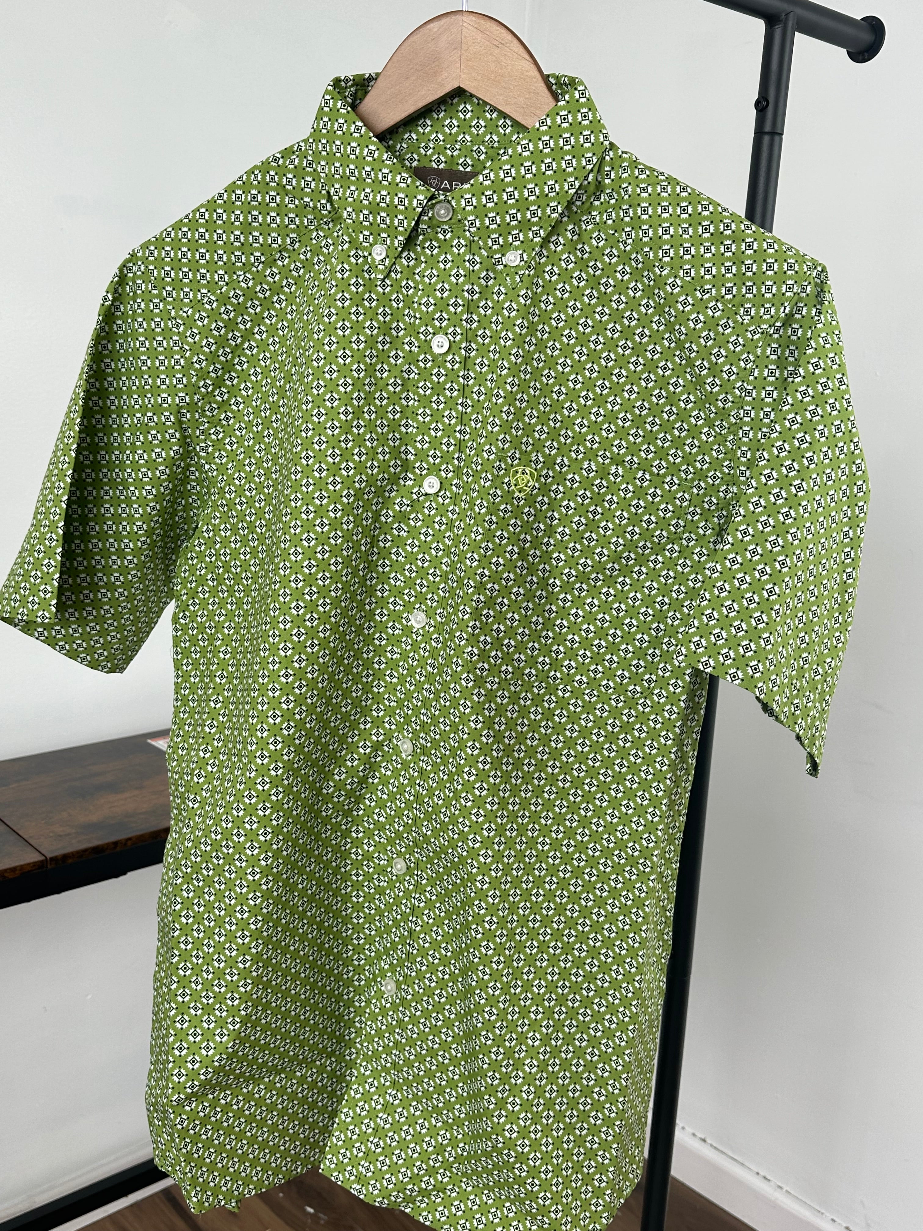 ARIAT TOBY GREEN CLASSIC FIT SHORT SLEEVE SHIRT