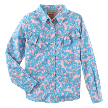 CAMISA MANGA LARGA WRANGLER AC NIÑA TURQUESA 112338514