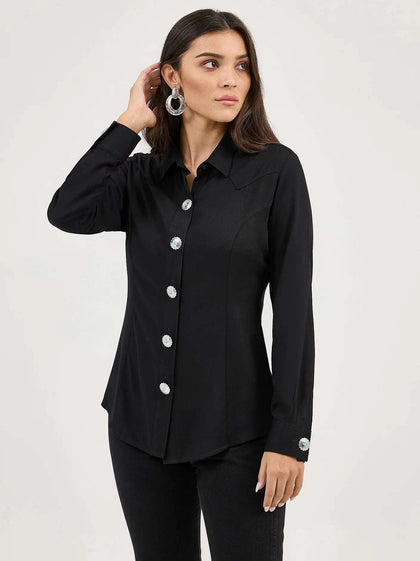 WRANGLER  WOMEN SHIRT BLACK RETRO 112371916