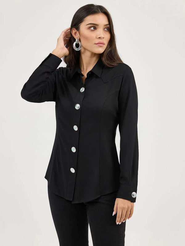 WRANGLER  WOMEN SHIRT BLACK RETRO 112371916