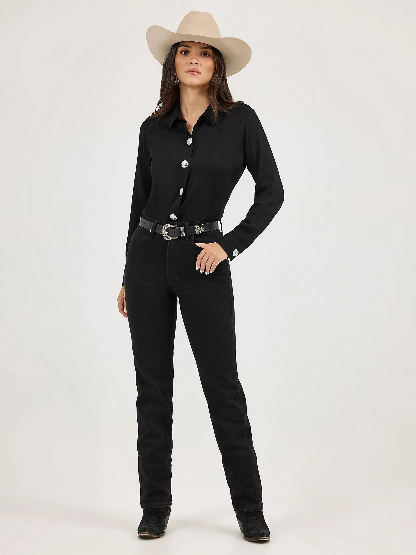WRANGLER  WOMEN SHIRT BLACK RETRO 112371916