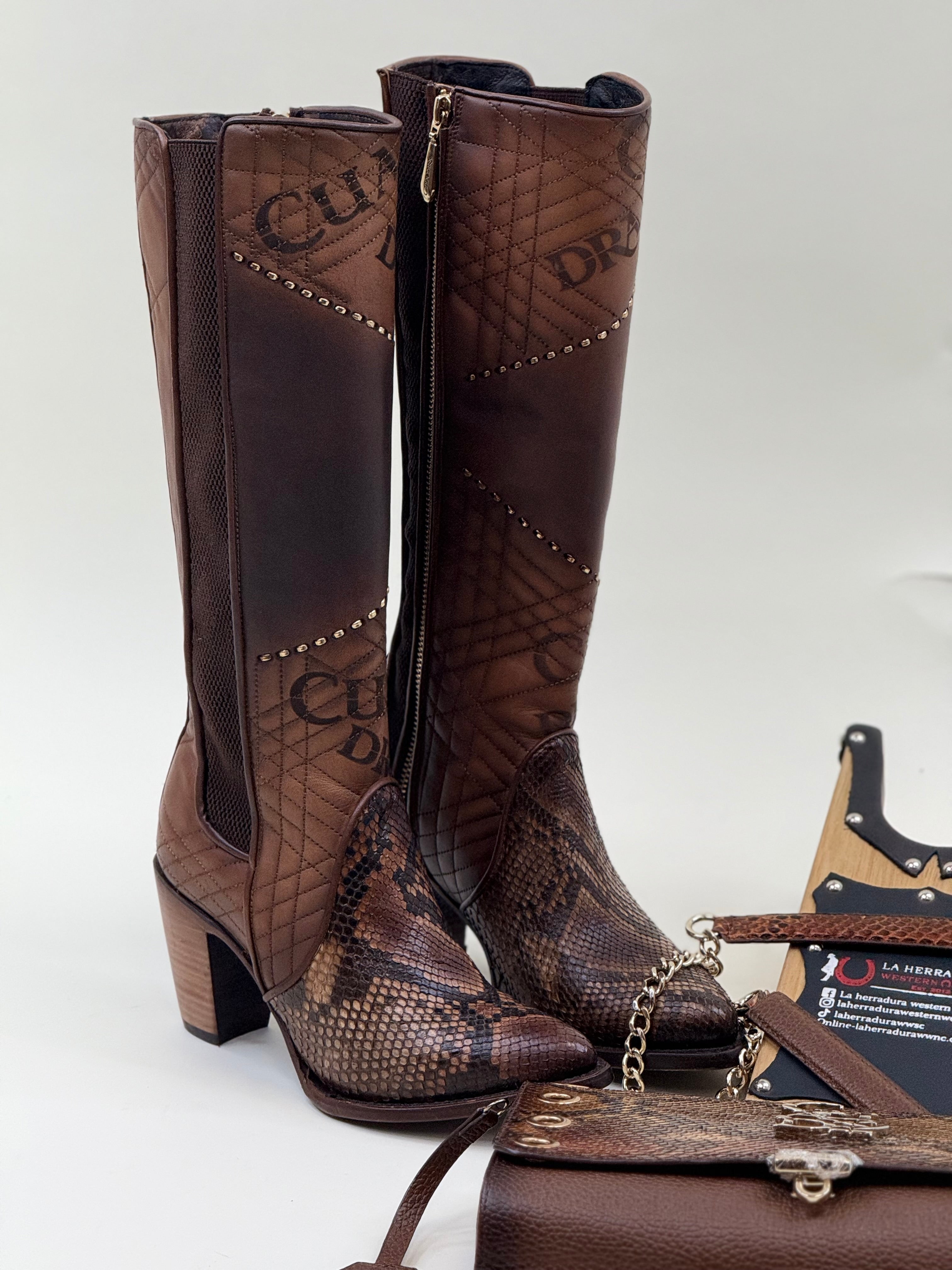 WOMENS CUADRA PITON CASTAÑO VIDREADO TALL BOOT