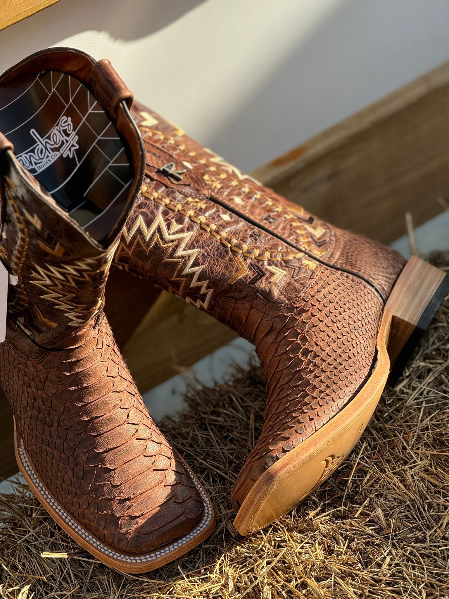 RANCHERS PYTHON BROWN CAPPUCCINO COBRE CHEROKEE BOOT