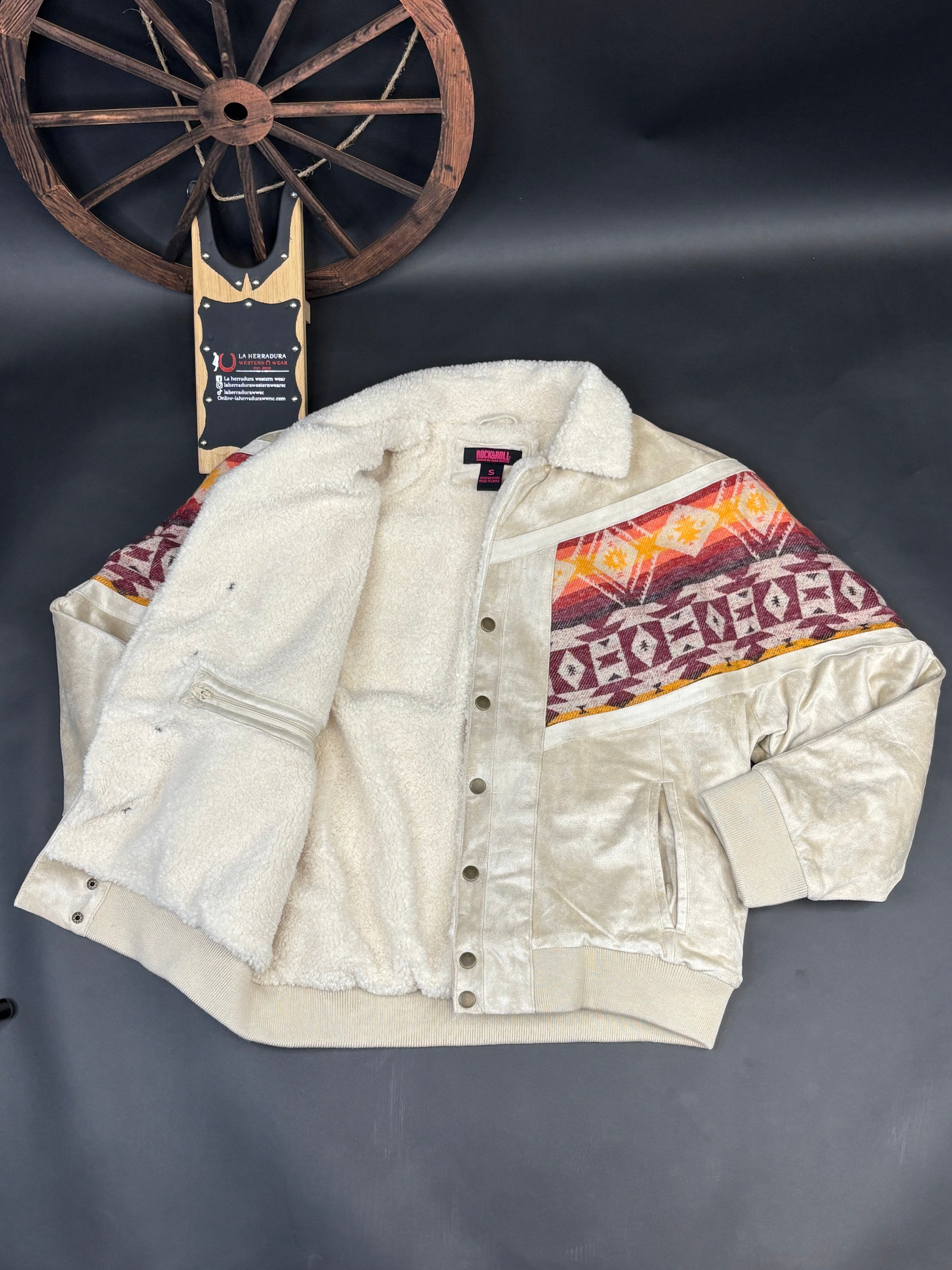 ROCK&ROLL NATURAL AZTEC BORDER JACKET