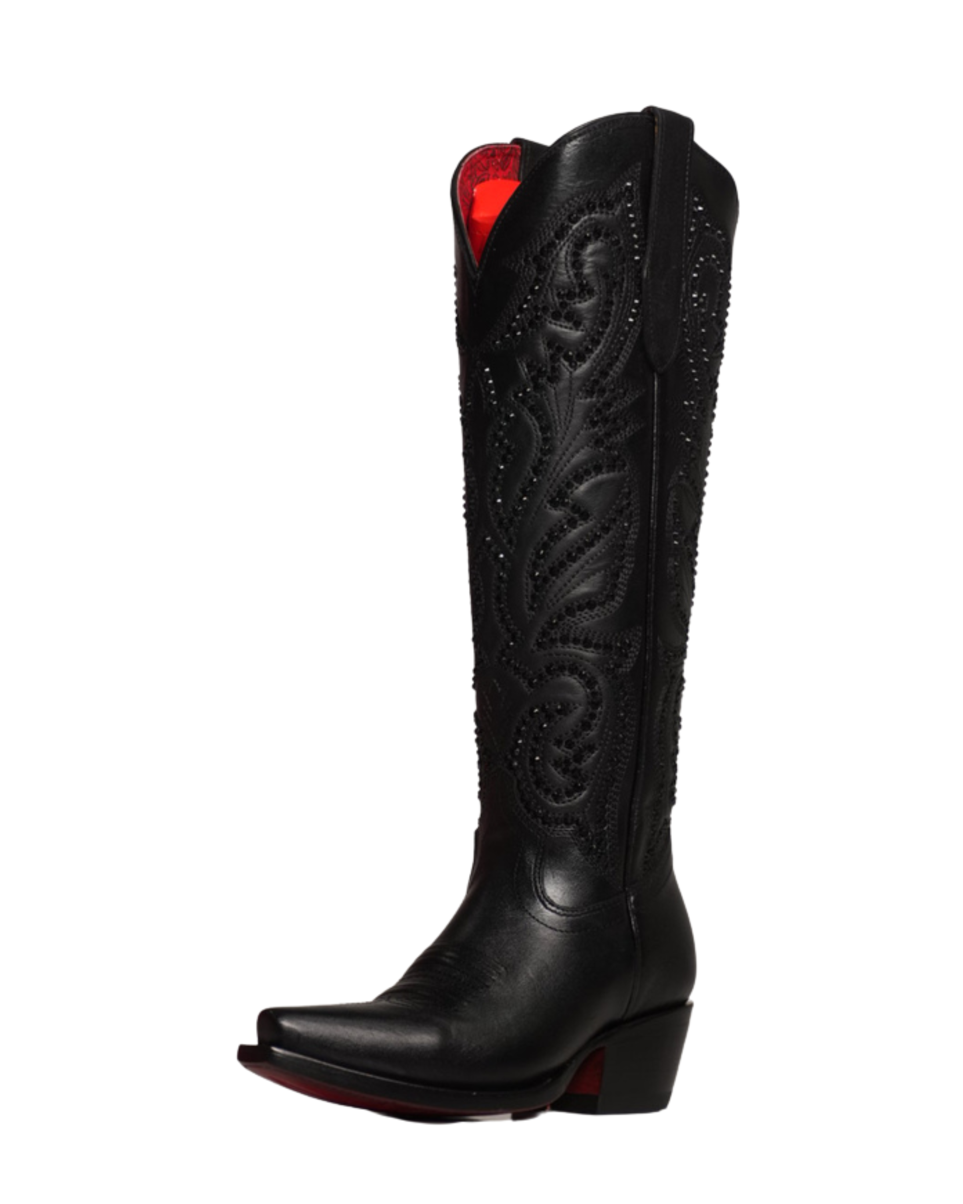 LA HERRADURA BOTA ALTA DE MUJER LUCILA PUNTUAL ALCE NEGRO PUNTA DE AGUJA