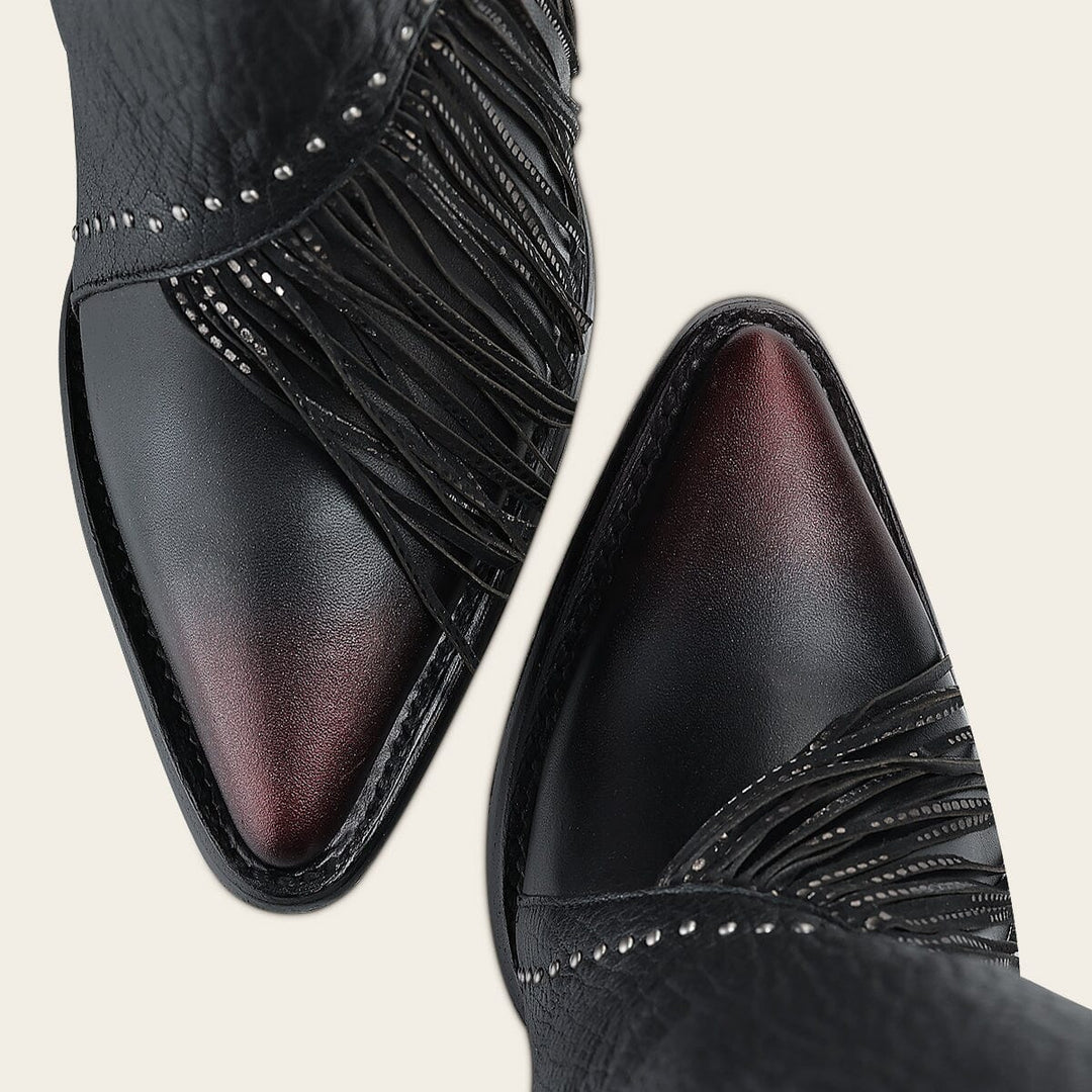 WOMEN’S CUADRA TALL BOOT RES CASTELLO NEGRO FRINGE POINTED TOE CC248