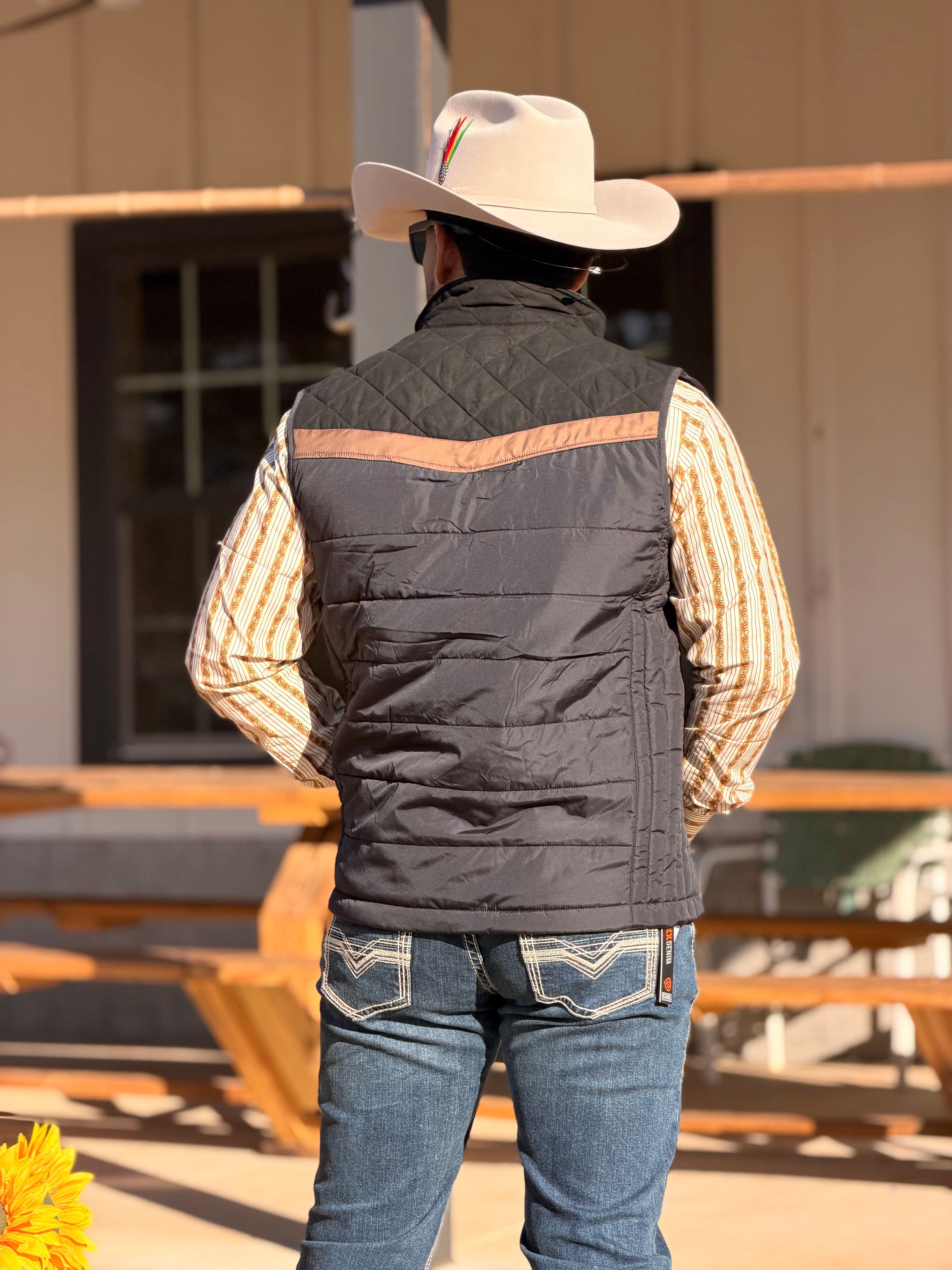 HOOEY MENS BANFF BLACK PACKABLE VEST HV117BK