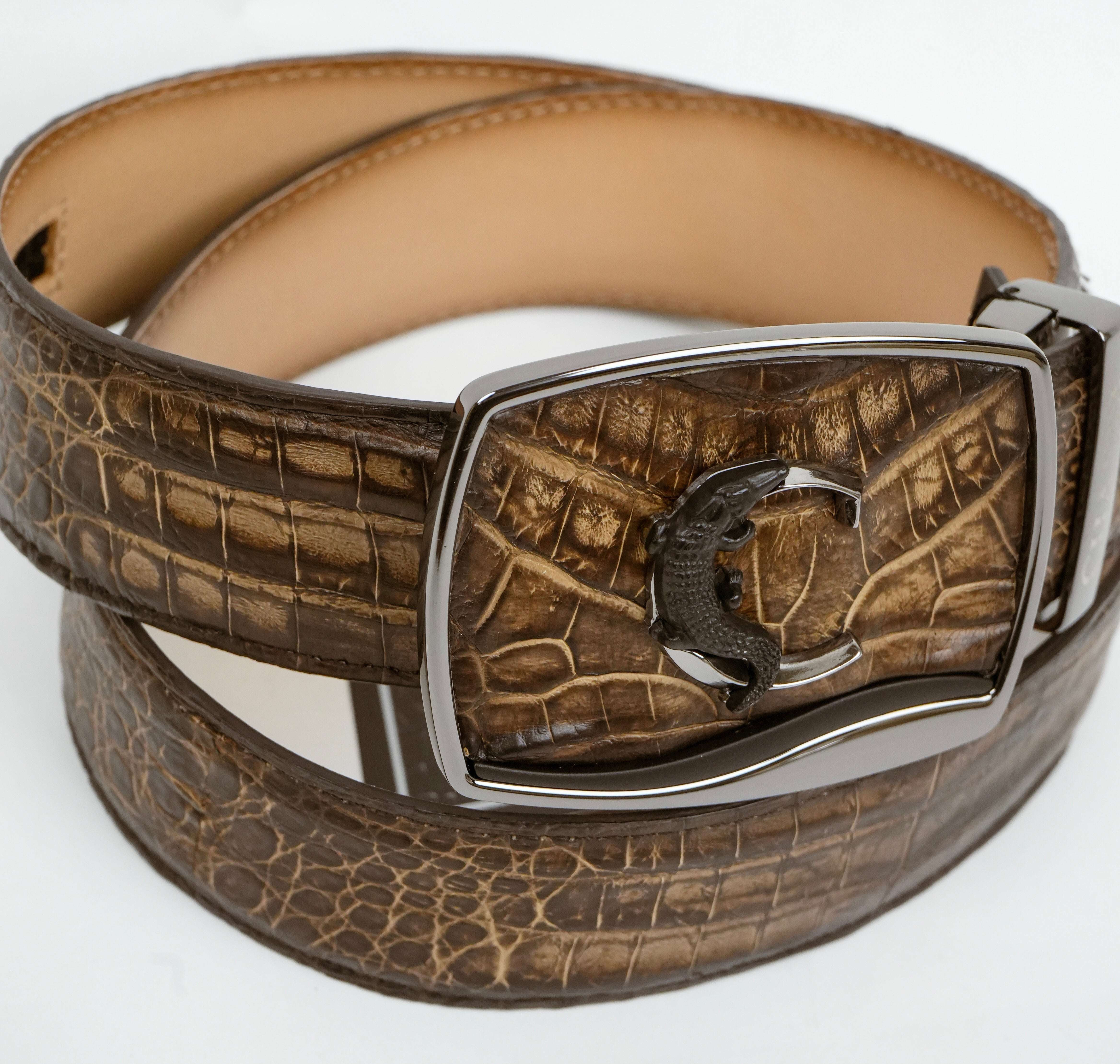 CUADRA CAIMAN CROCODILE BELT ROUND BUCKLE Laherradurawwnc.com