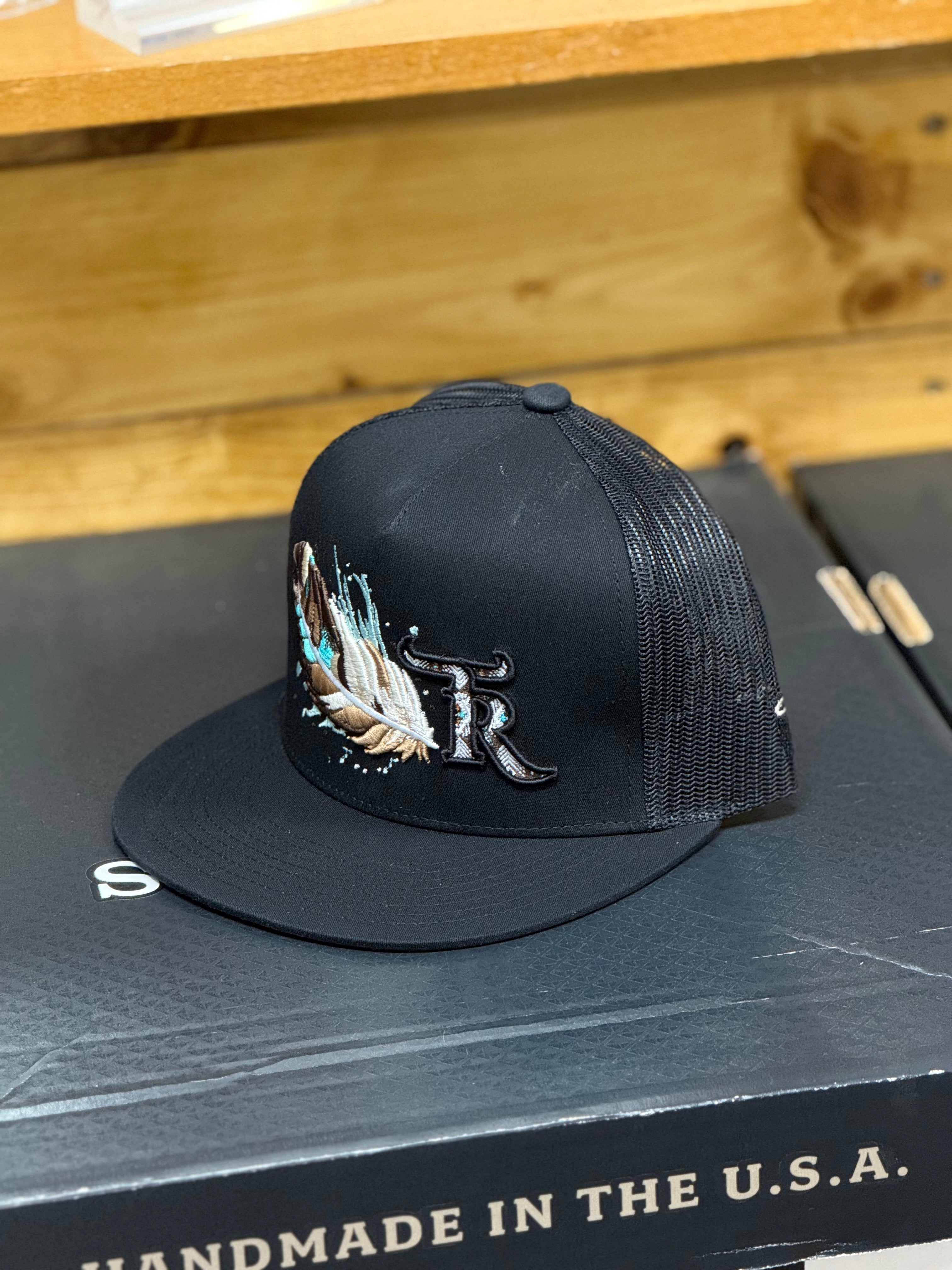 TEXAS RANCH FEATHER BLACK CAP